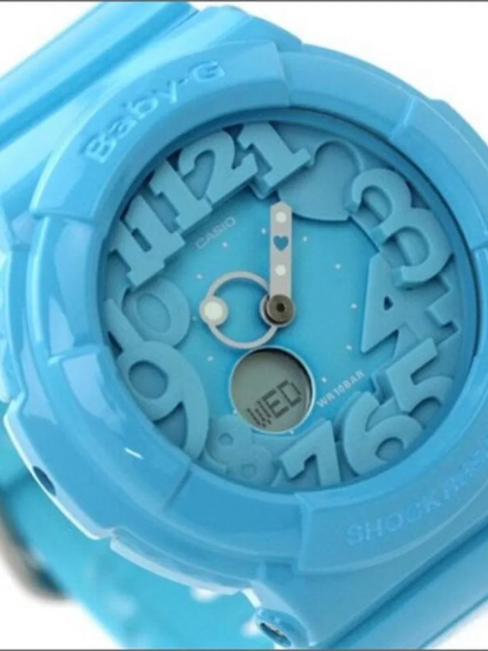 Casio Baby-G BGA-130-2B Light Blue Neon Dial Watch - Pre-Owned